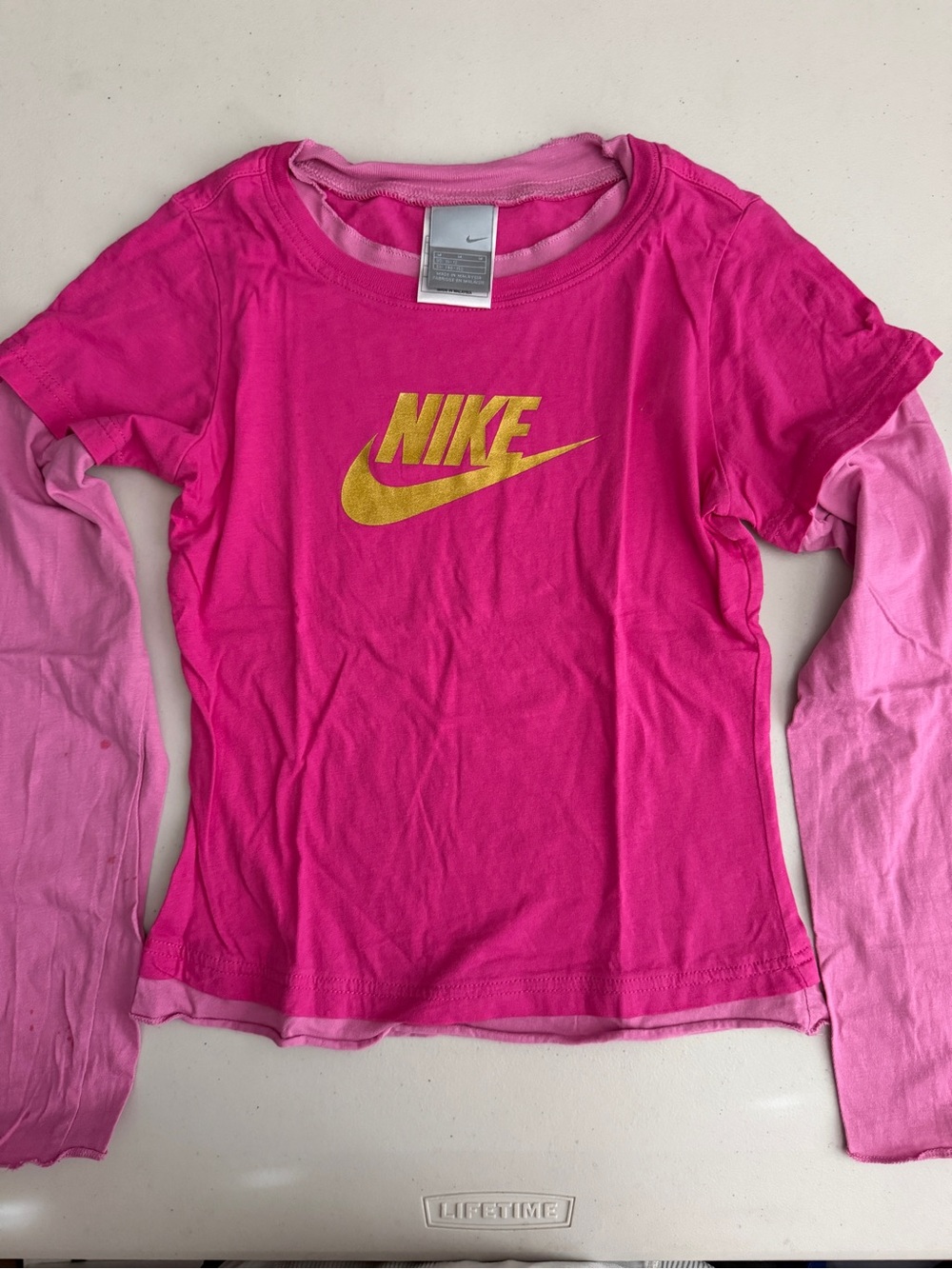 🩷💛🏃🏻♀️NIKE Magenta Pink Cotton Logo Tee